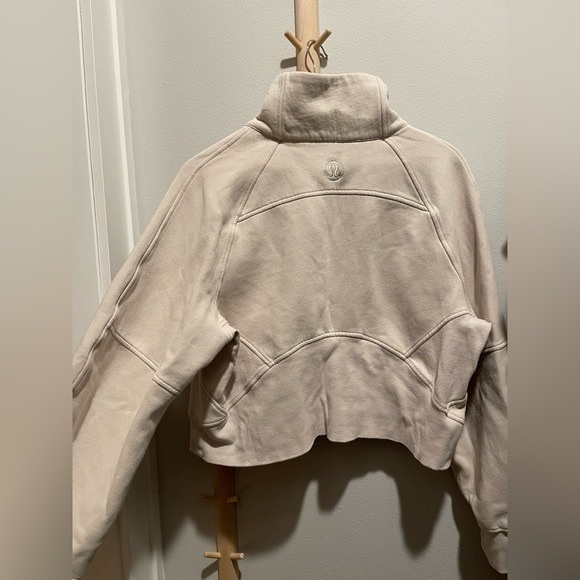 Scuba Oversized Funnel-Neck Half Zip in (Ivory) - Picture 4 of 5